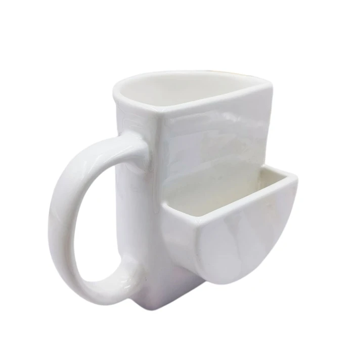 All White Ceramic Biscuit Mug