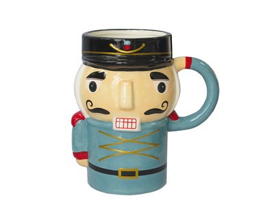 Caneca de cerâmica do soldado quebra-nozes