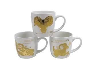 Impressão de copo de café de porcelana de design de ouro